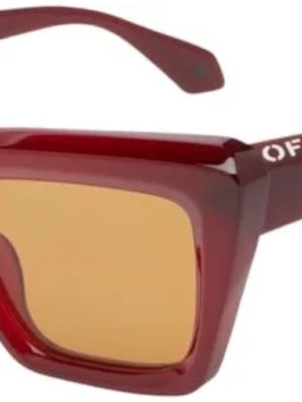 Off-White Hampton Rectangular Frame Sunglasses with Amber Lenses